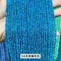 Fili di perle di apatite blu sfaccettata 5A naturale per bigiotteria fai da te. - 3mm 108 Pz/Confezione / Apatite naturale 5A sfaccettata