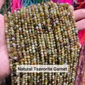 Perle tonde in granato tsavorite naturale sfaccettato per accessori gioielli fai da te - 2mm 180 Pz/Confezione / Tsavorite naturale sfaccettata