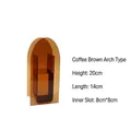 Minimalist coffee brown acrylic arch vase geometric floral art piece 20x14cm size - Brown Arch Style