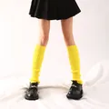 Bright neon yellow ribbed knit leg warmers for ballet dance and casual JK fashion outfits - One Size / Bottoms / Yellow