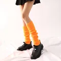 Fluorescent orange knitted leg warmers for women ballet and dance candy color slouch socks - One Size / Bottoms / Orange