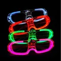 LED glowing shutter glasses in multiple colors for party and holiday events - Cold Light Square Glasses