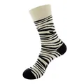 Modische Baumwollsocken mit Zebramuster und verstärkter schwarzer Zehenpartie und Ferse - Nr. 203 (Zebra-Streifen)
