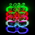 Glowing LED New Year glasses 2027 in multiple vibrant colors for festive party events - 2027 Square Cold Light Glasses