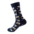 Calcetines de algodón azul marino con estampado de jarras de cerveza - No. 191 Estampado de Cerveza