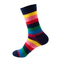 Calcetines de algodón de rayas horizontales coloridas para estilo street skateboard - No. 193 Raya Multicolor