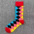 Farbenfrohe Argyle-Socken aus Baumwolle für Herren mit lebhaftem Karomuster - Einheitsgröße / Mehrfarbiges Argyle
