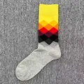 Herren Baumwollsocken mit buntem Farbverlauf Argyle-Rautenmuster Design - Einheitsgröße / Farbverlauf Argyle