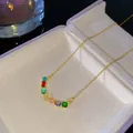 Élégant collier en or avec un pendentif en cristal arc-en-ciel lettre G pour femme - Style Lettre G