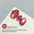 High density rose red cat eye nail gel polish swatch with shimmering glass bead effect - Rose Red (XQ215-M)