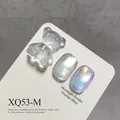 Professional cat-eye nail gel SKU XQ53-M with iridescent glass bead and moon powder effect - Coarse Powder (No Base Color) (XQ53-M)