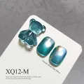 Blue cat eye nail gel polish variant with translucent gummy bear and moonlight powder effect - Blue (XQ12-M) / Blue