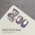 XQ22-M purple cat eye nail gel with glass bead effect and bear charm - Deep Purple Cat Eye (XQ22-M) / Deep purple