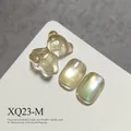 Glass bead teddy bear nail charm and golden cat eye magnetic gel polish SKU variant - Champagne Gold Cat Eye (XQ23-M) / Champagne Gold