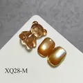 Brown 3D bear and golden cat-eye glitter nail gel variant for professional manicure art - Good Fortune (XQ28-M)