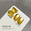 Professional golden yellow cat eye nail polish gel set with 3D resin bear ornament - Golden Yellow (XQ36-M)