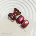 Premium cat eye gel nail polish in burgundy red with iridescent moonlight powder finish - Moonlight Powder Effect (XQ44-M) / 15ml