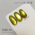 Golden olive cat eye gel nail polish variant with moonlight powder shimmer effect - Gold Olive Green Cat Eye (XQ61-M)
