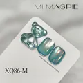 High-density glass bead cat eye nail art gel with cute bear charm and moonlight effect - Mint Green Cat Eye (XQ86-M)