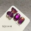 XQ114-M professional purple cat eye nail gel polish with 3D gummy bear and moon powder effect - Aurora Purple (XQ114-M)