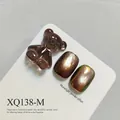 Professional magnetic cat eye gel polish set with cute resin bear nail accessory in brown - Brown Cat Eye Style (XQ138-M) / Gold Brown