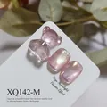 Purple cat eye nail art sample with a cute 3D resin bear and shimmering finish - Gradient Purple Cat Eye Style (XQ142-M) / Gradient Purple