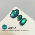 Emerald green cat eye nail gel polish variant showing glass bead effect XQ192-M - Emerald Green Cat Eye Style (XQ192-M)
