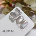 Professional cat eye nail polish gel set with 3D bear charm and moon powder effect - Cold Grey Cat Eye (XQ205-M)