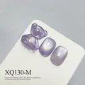 Light purple cat eye nail gel polish variant XQ130-M featuring a cute bear shaped design - Purple Cat Eye Style (XQ130-M)