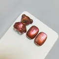 Shimmering cat-eye gel nail polish with glass bead effect in brown and pink tones - Brownish Purple Cat Eye (XQ277-M)