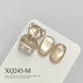 Shimmering amber cat-eye gel nail polish sample set with a cute bear-shaped design - Amber (XQ245-M)