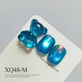 Blue jelly bear nail art charm with iridescent cat-eye finish display nail tips set - Bright Blue (XQ48-M)