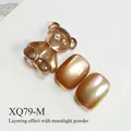 Cat-eye nail polish gel in amber brown with 3D bear charm and pearl finish - Amber Brown Cat Eye (XQ79-M) / Amber Brown