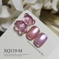 Professional pink cat-eye nail gel kit featuring a 3D translucent gummy bear charm - Pink-Purple (XQ119-M)