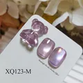 Premium purple cat eye nail art gel polish sample with cute 3D resin bear accessory - Purple Tone Cat Eye Style (XQ123-M) / Purple