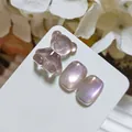 Premium high-density glass bead cat-eye nail gel set with cute purple bear charm - Light Purple Cat Eye Style (XQ124-M) / Lavender