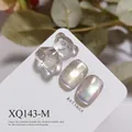 Professional cat-eye nail gel SKU featuring a 3D bear charm and moonlight powder finish - Moonlight Silver Purple Cat Eye Style (XQ143-M)