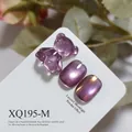 Professional purple cat eye nail polish gel set with 3D glass bear and shimmer effect - Purple Series High Density Cat Eye (XQ195-M)