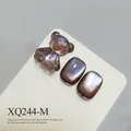 High-density cat-eye gel nail polish with 3D bear charm and shimmering magnetic effect - Purple Brown Cat Eye (XQ244-M)