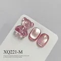 Premium pink purple cat-eye nail polish gel with cute 3D bear charm, model XQ221-M - Pink Purple Cat Eye (XQ221-M)