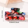 Vista detallada de pinza para el cabello con patrones de huevos de Pascua - Estilo Patchwork Abstracto (D3-4-3)