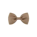 Charming light brown ribbed ribbon bow hair clip for children and babies hair styling - Khaki (838)