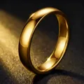 Elegant minimalist thin gold polished stainless steel ring variant for women, premium gift item. - Size 7 / 4mm / Gold