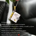 Collar con colgante de libro en plata y oro con mensaje tierno para mi querido nieto - Estilo de Libro con Mensaje en Español Hijo (77) / Bicolor (Oro y Plata)