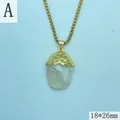 Close-up of retro resin pendant necklace with textured gold cap and 18x26mm size dimensions. - 18*26mm / Irregular Amber Pendant (Style A)