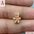Macro di un ciondolo in smalto a forma di omino di pan di zenzero per gioielli di Natale - Stile Omino di Pan di Zenzero A / 10x15mm