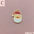 Close-up of Santa Claus enamel charm with 11.7x17mm dimensions for jewelry making. - Santa Claus Head (054) / Style C