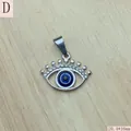 Stainless steel Evil Eye pendant with cubic zirconia details, measuring 20.4x16mm - Style D (Eye Micro-inlaid Gold)