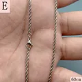Close-up of a 60cm stainless steel rope chain with lobster clasp for DIY jewelry - Rope Chain (Style E)