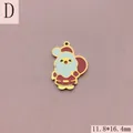 Detailed view of 11.8x16.4mm Santa Claus enamel charm for DIY jewelry making - Classic Santa Claus (054) / Style D